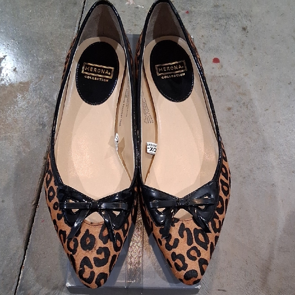 Merona Brown and Black Leopard Print Flats. New without tag comes with the box !